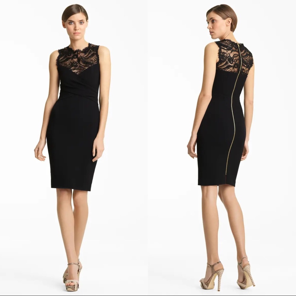 🖤 EMILIO PUCCI Black Lace Gold Zipper Dress